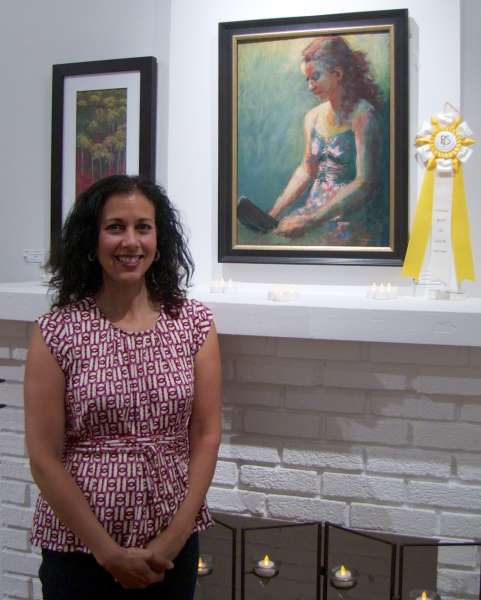 Orit with her painting