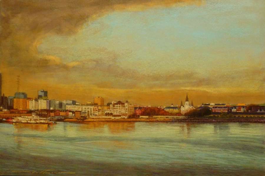 Early Morning in New Orleans - pastel, Alan Flattmann